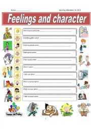 English Worksheet: How do you feel when...