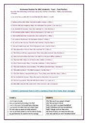 English Worksheet: PAST PERFEC: PRACTICE