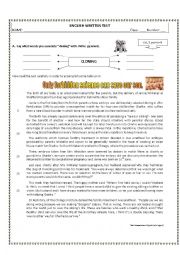 English Worksheet: 11th Grade Written Test  - Genetic Manipulation