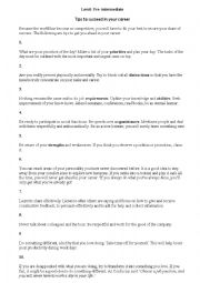 English Worksheet: Career tips