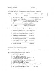 English Worksheet: PRESENT SIMPLE REVIEW