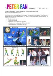English Worksheet: Grammar with Disney - Peter Pan - Present continuous