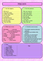 English Worksheet: Was-were