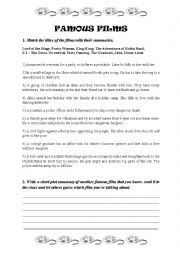 English Worksheet: Famous Films