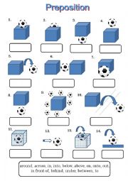 English Worksheet: Prepositions  of place