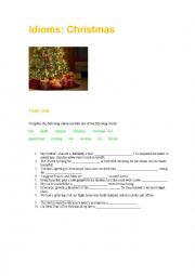 English Worksheet: Idioms: Christmas