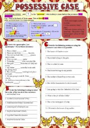 English Worksheet: Possessive case