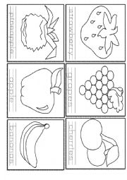 English Worksheet: tracing fruit