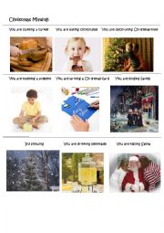 English Worksheet: Christmas Miming !!! (Present Continuous)