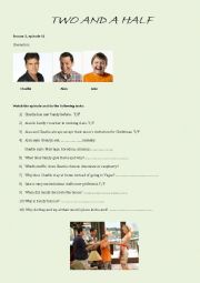 English Worksheet: Two and a half, TV series worksheet Christmas