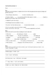 English Worksheet: Pre-intermediate A2 Face 2 Face test unit 1-2 