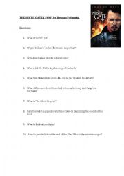 English Worksheet: The Ninth Gate
