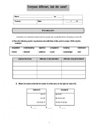 English Worksheet: Discrimination - test