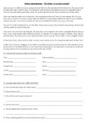 English Worksheet: Written Comprehension - Titanic: a survivors account