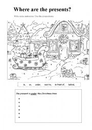 English Worksheet: Christmas Prepositions