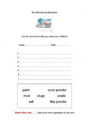 English Worksheet: SEN Georges Marvellous Medicine