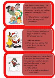 English Worksheet: mini comprehensions Christmas time