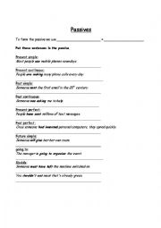 English Worksheet: Passive Voice