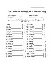 English Worksheet: Test on Pronunciation of Final 