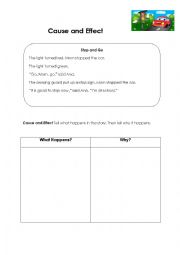 English Worksheet: cause and effect