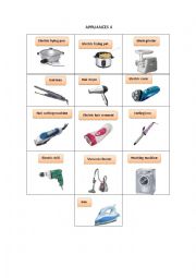 English Worksheet: APPLIANCES 4