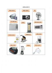 English Worksheet: APPLIANCES 2