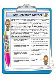 English Worksheet: My Detective Mother