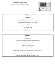 English Worksheet: Role play: a gift shop