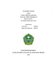 English Worksheet: How to teach English to teens (Method and Theory, How to teach English)