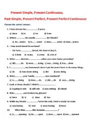 English Worksheet: Grammar Revision-mix of tenses