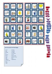 English Worksheet: Bingo Yoghurt Cake Recipe