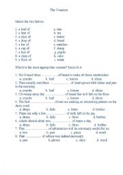 English Worksheet: The Counters
