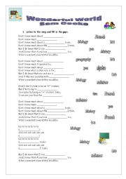 English Worksheet: Wonderful World - Sam Cooke