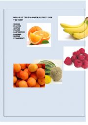 English Worksheet: fruits