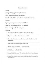 English Worksheet: Causative verbs