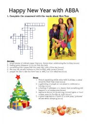 English Worksheet: New Year Song with Abba