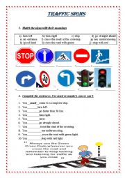 English Worksheet: Traffic signs