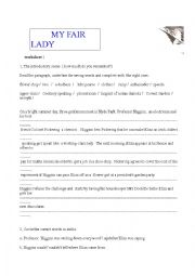 English Worksheet: My Fair Lady,introductory scene