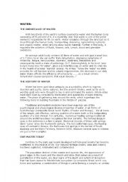 English Worksheet: water