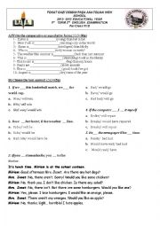 English Worksheet: Examination II For Class 11 Students (Anatolian High School)