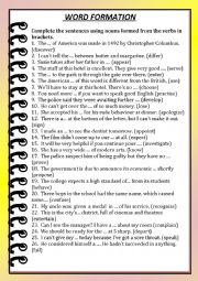 English Worksheet: word formation 