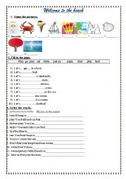 English Worksheet: At the beach