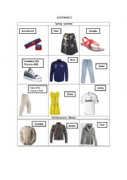 English Worksheet: CLOTHING 2