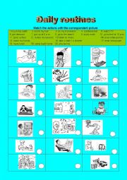 English Worksheet: daily routines / activities