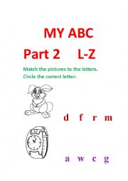 English Worksheet: My ABC. Part 2