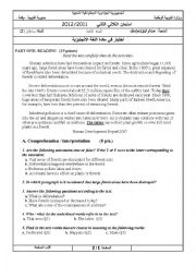 English Worksheet: Industrial pollution is a chief cause of deforestation