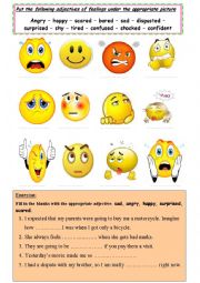 English Worksheet: Vocabulary: Expressing positive and negative feelings 