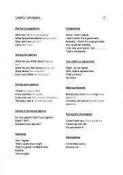 English Worksheet: Useful phrases