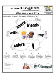 English Worksheet: Generosity value