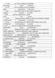 English Worksheet: Conditionals (0-3) - Multiple choice